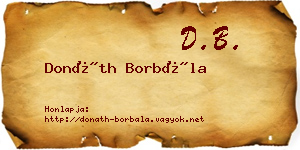 Donáth Borbála névjegykártya